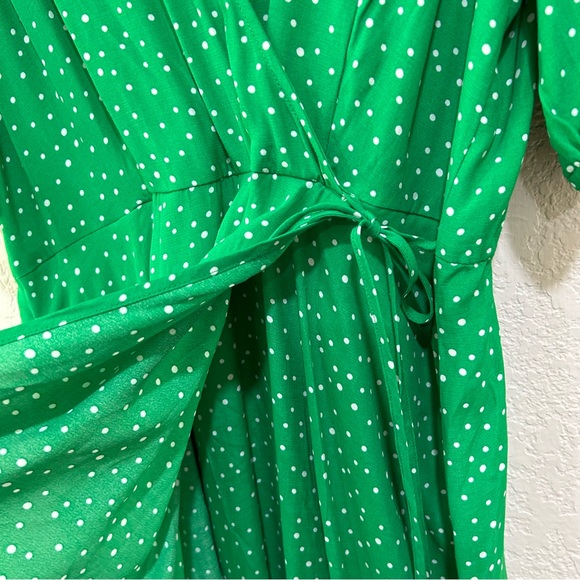 A new day green polka dot wrap dress womens size medium - Picture 7 of 9